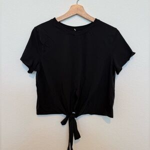 Lululemon Short Sleeve Tee Black Tie Front Size Small
